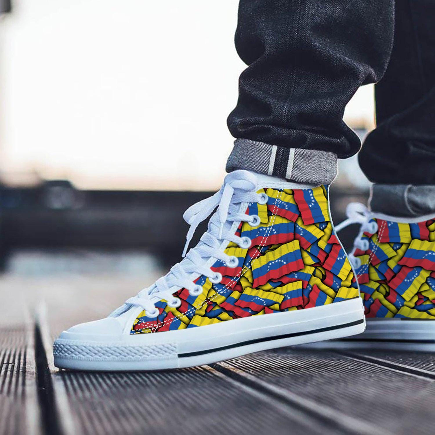 Venezuela Shoes, Venezuela High Top Sneaker, Venezuela Fan Converse style hightop, custom shoe, mom dad child shoes