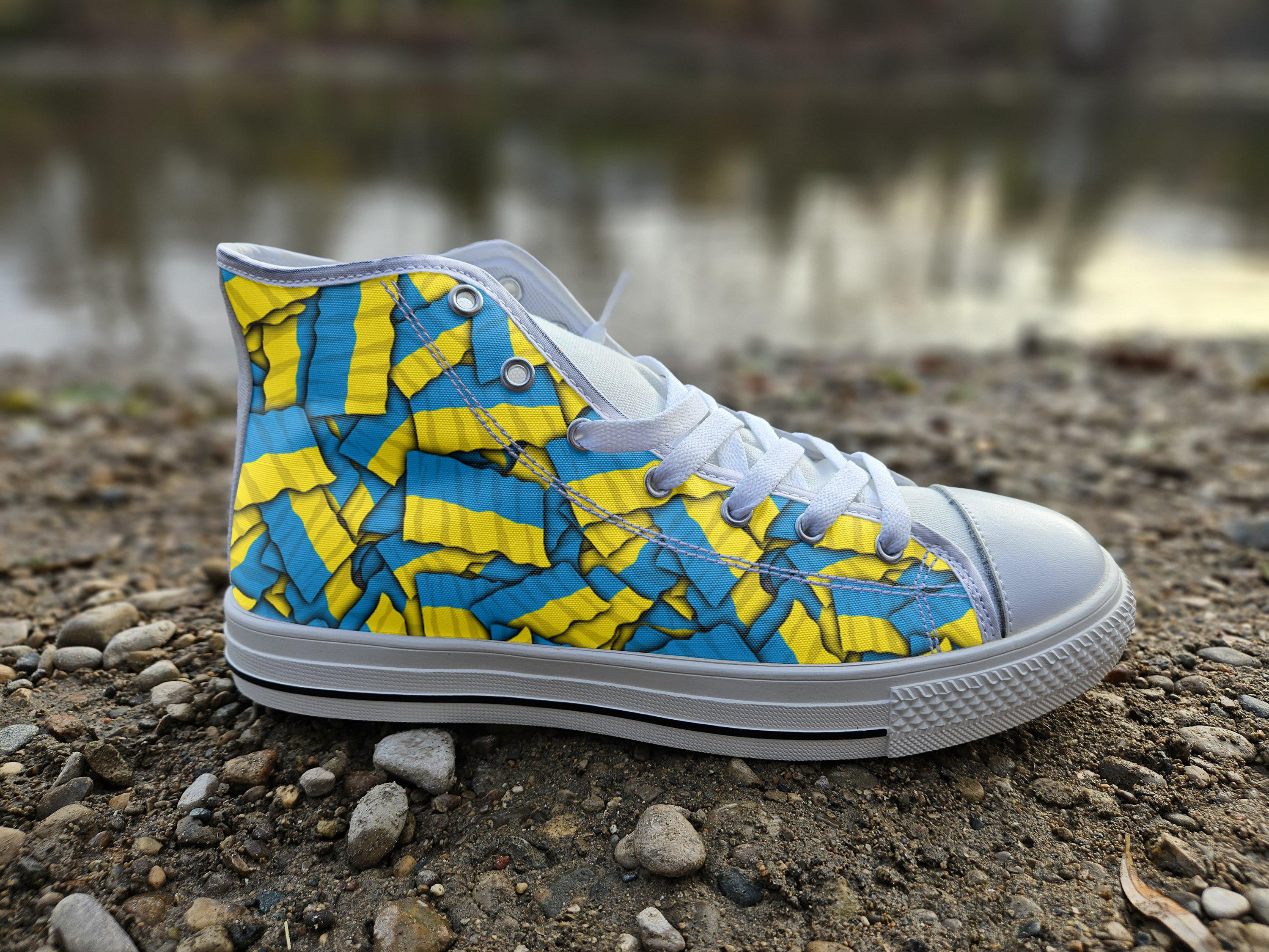 Ukraine Shoes, Ukraine High Top Sneaker, Ukraine Fan Converse style hightop, custom shoe, mom dad child shoes