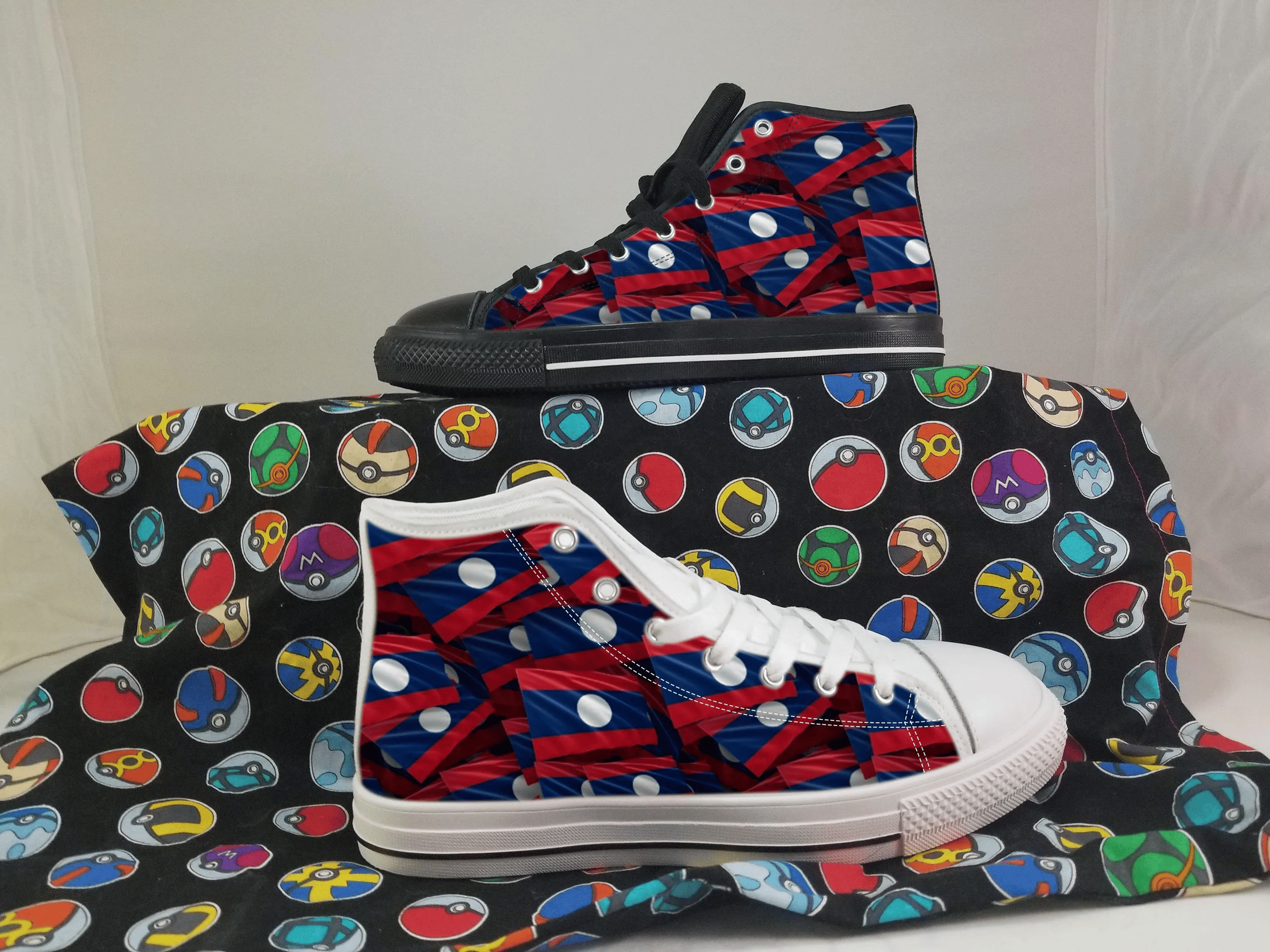 Laos Shoes, Laos High Top Sneaker, Laos Fan Converse style hightop, custom shoe, mom dad child shoe