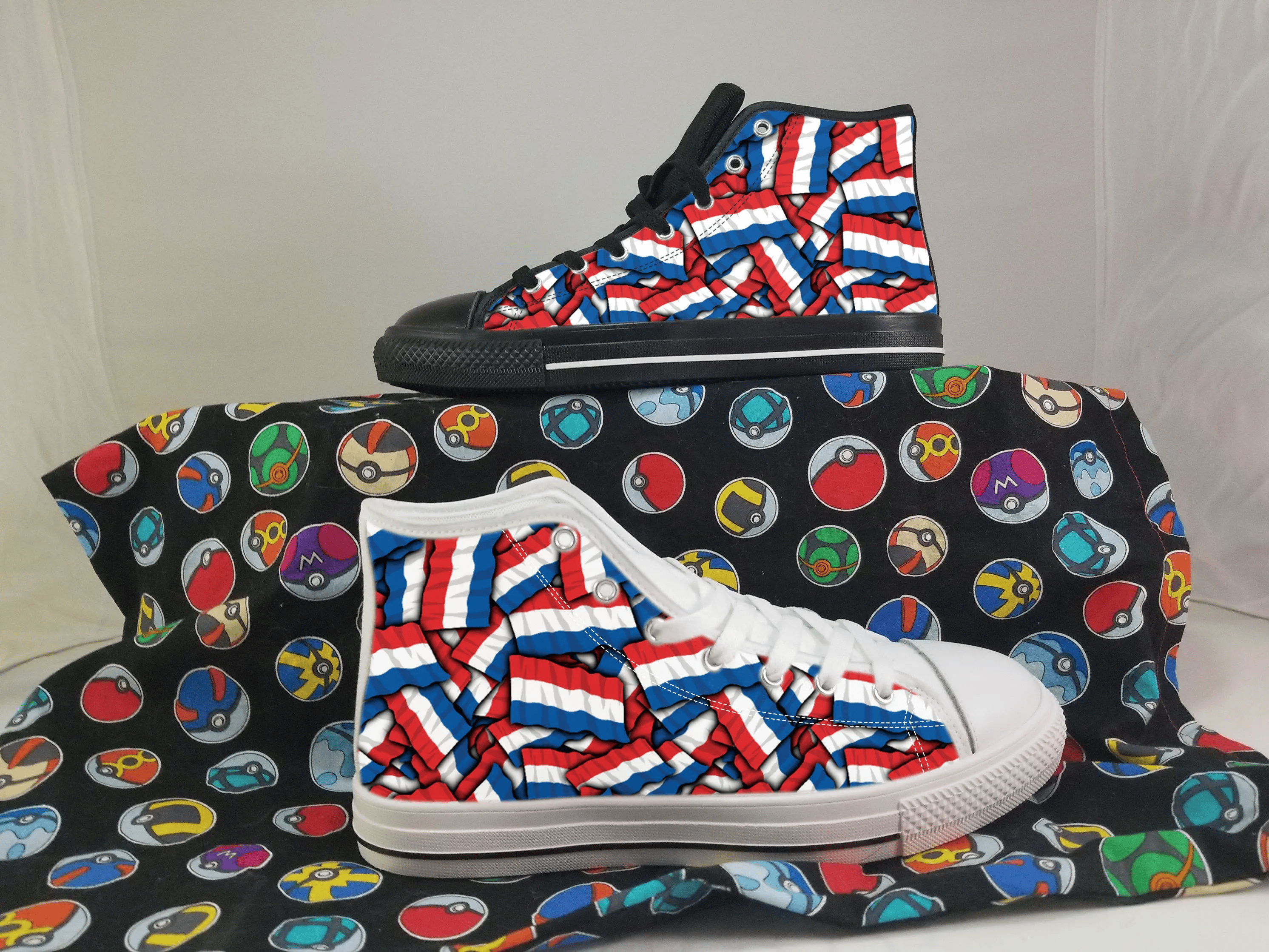 Netherlands Flag Converse Style Canvas Sneakers, Netherlands Converse Style High Tops, Comfort Walking Shoes, Netherlands Pattern Shoes mens