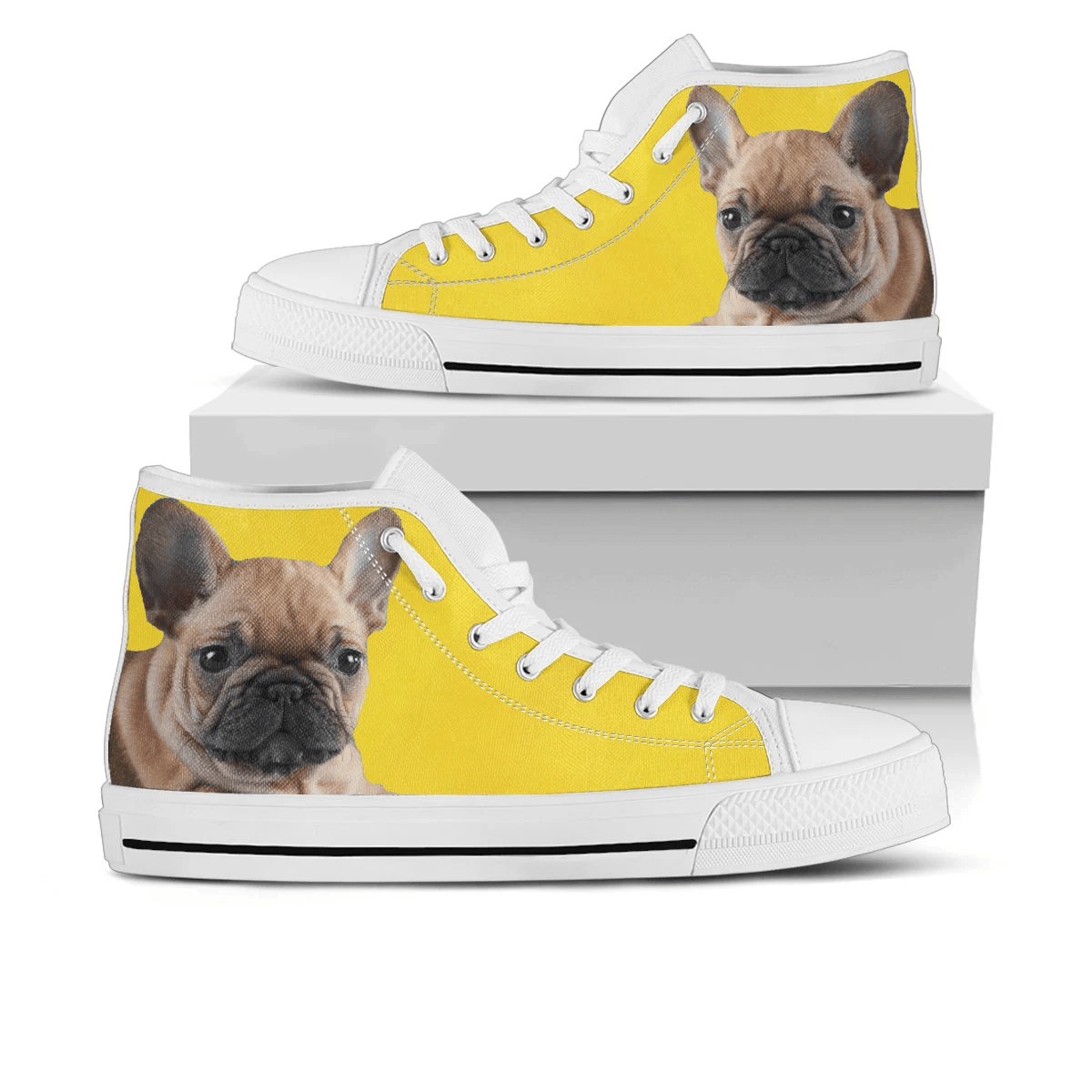 French Bulldog Shoes, French Bulldog High Top Sneaker, Dog Fan Converse style hightop, custom shoe, mom dad child shoe