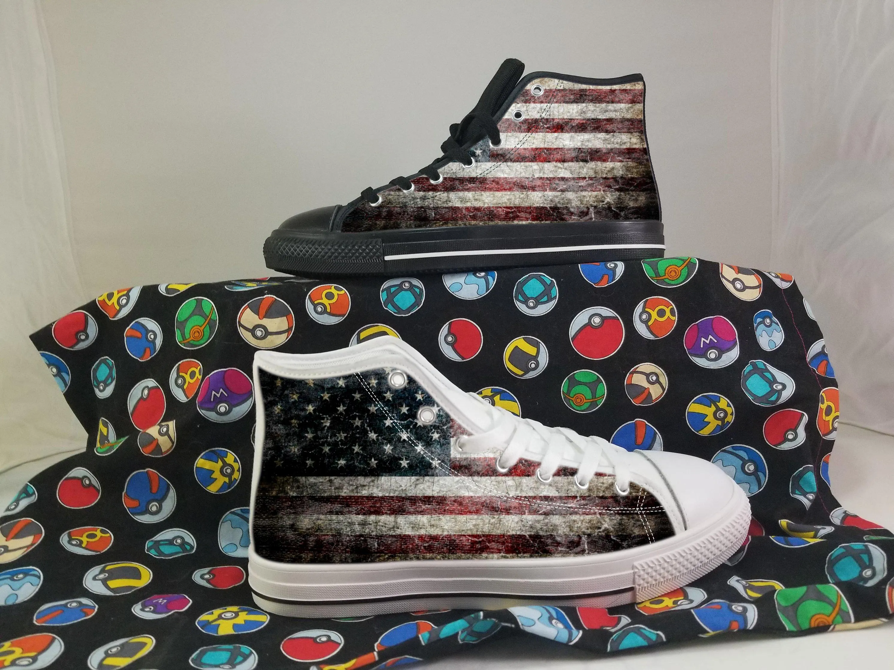 USA Shoes, USA High Top Sneaker, USA Fan Converse style hightop, custom shoe, mom dad child shoes