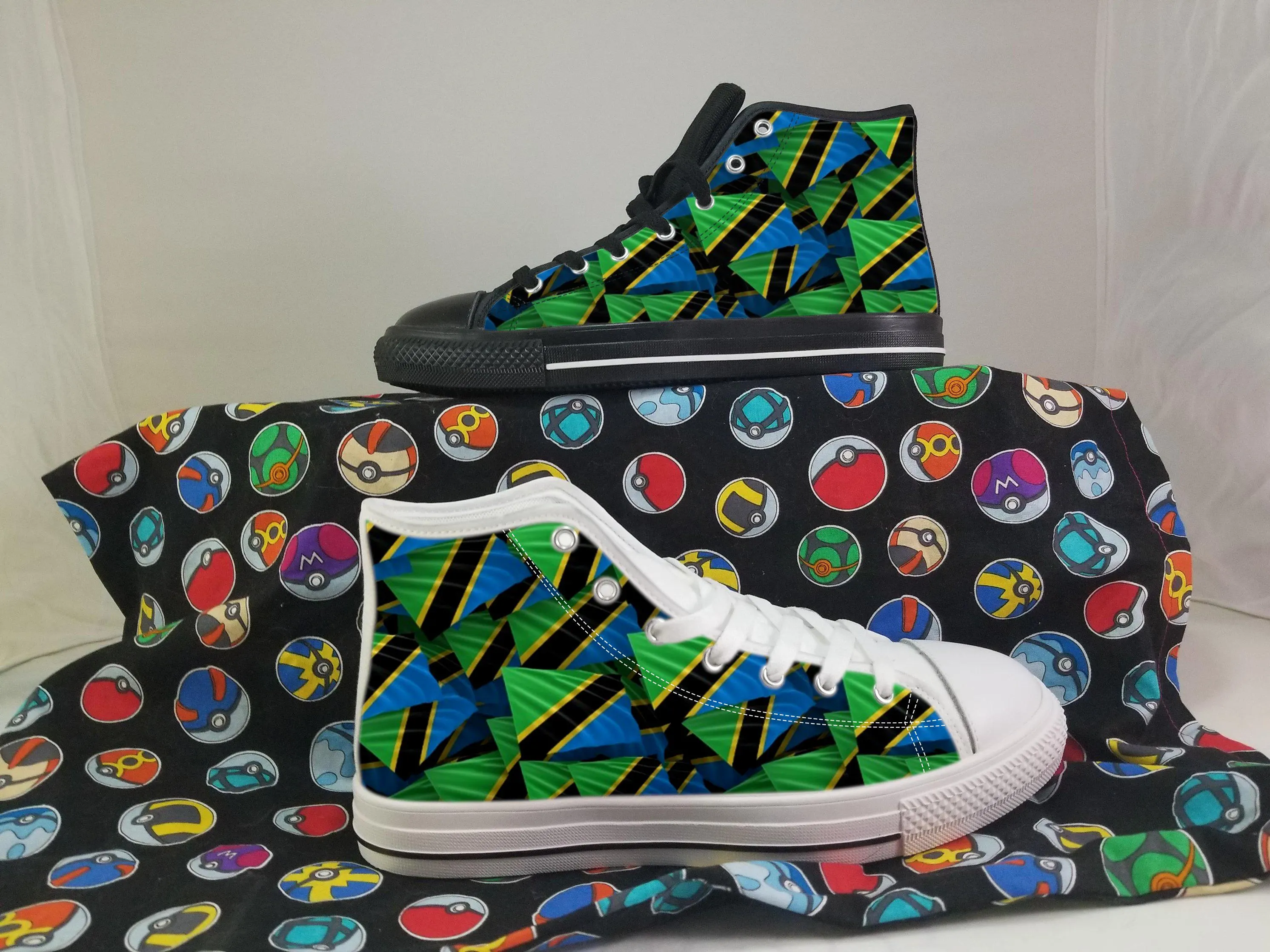 Tanzania Shoes, Tanzania High Top Sneaker, Tanzania Fan Converse style hightop, custom shoe, mom dad child shoes