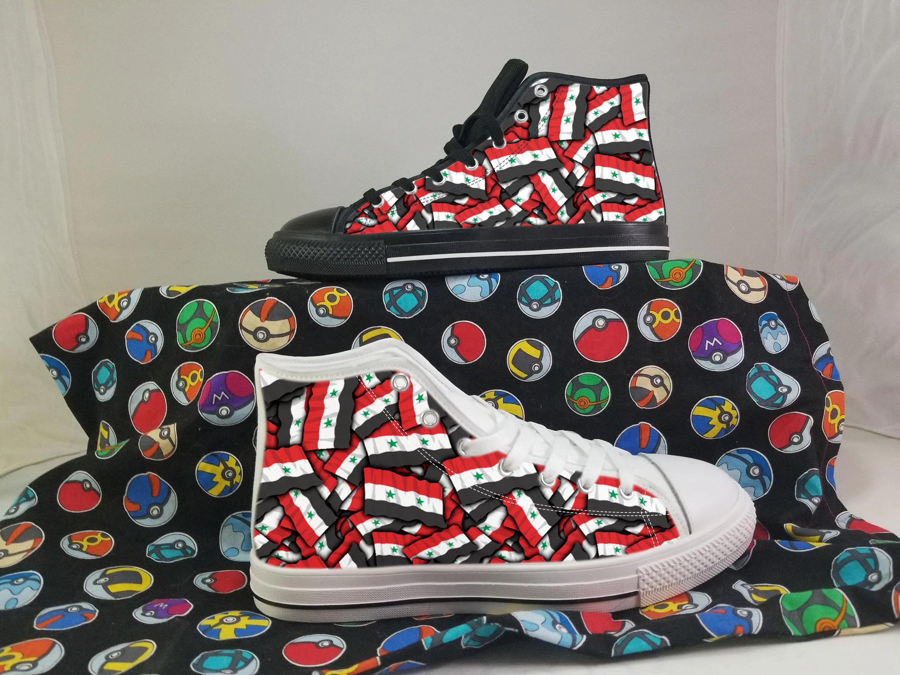 Syria Shoes, Syria High Top Sneaker, Syria Fan Converse style hightop, custom shoe, mom dad child shoes