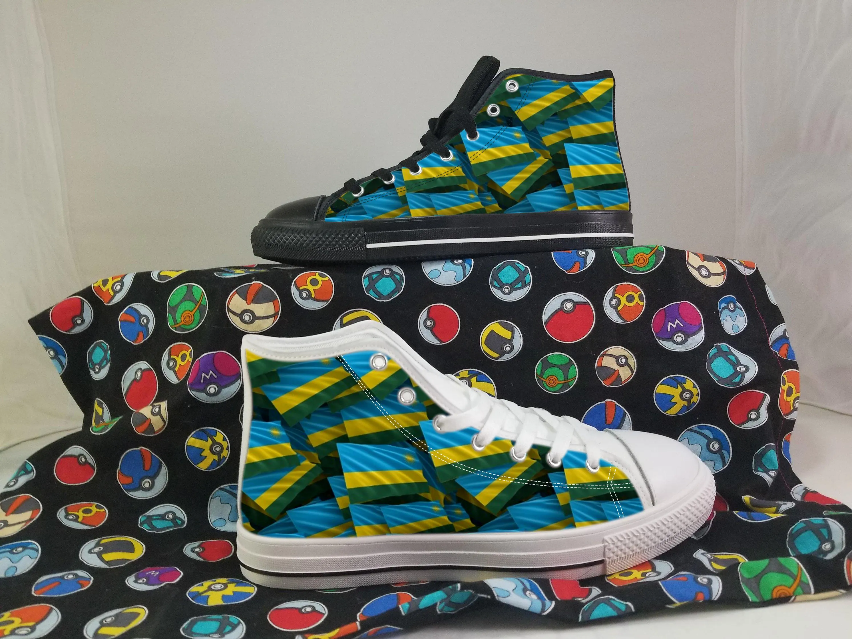 Rwanda Flag Converse Style Canvas Sneakers, Rwanda Converse Style High Tops, Comfort Walking Shoes, Rwanda Pattern Shoes mens womens kids