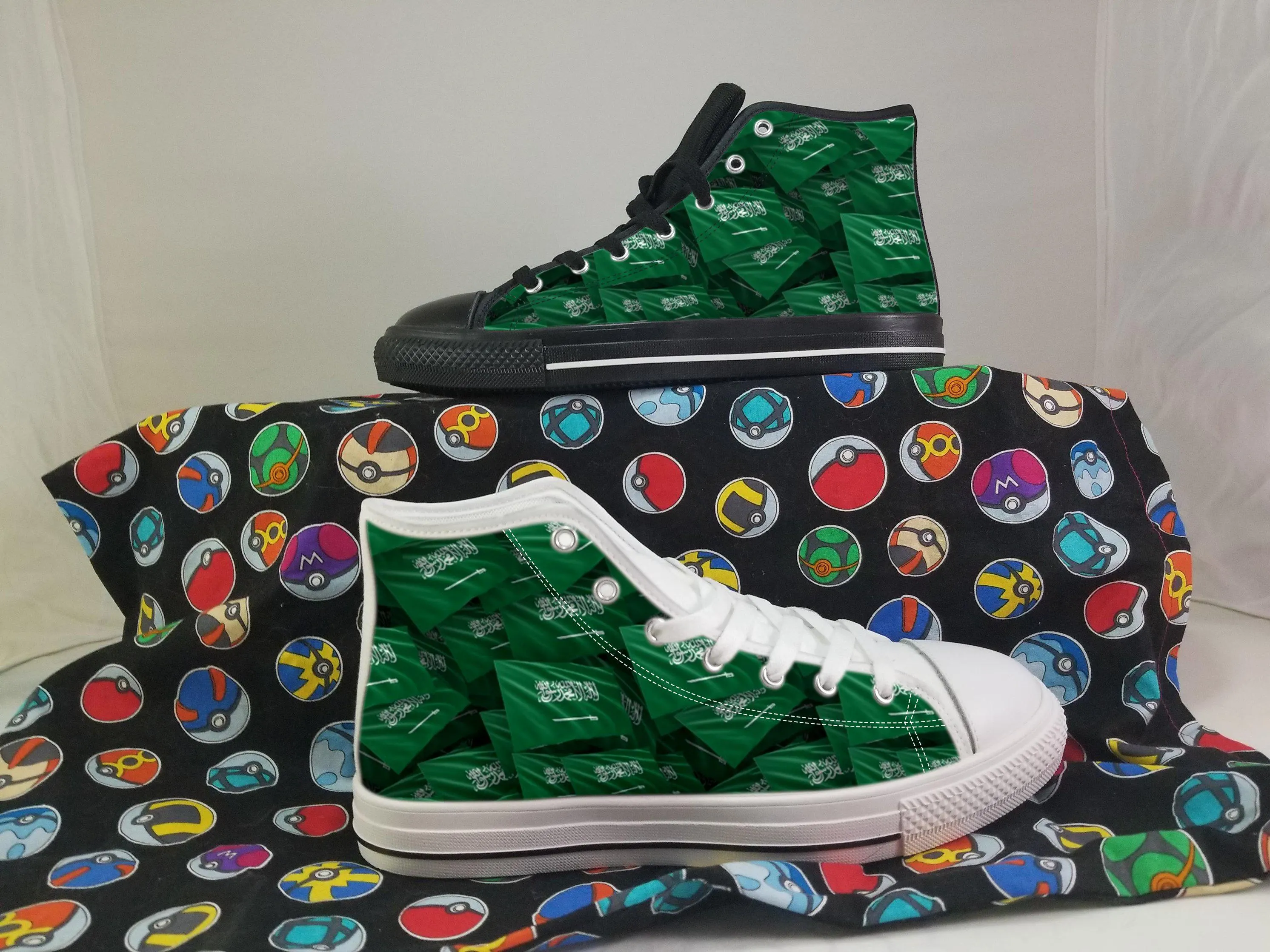 Saudi Arabia Shoes, Saudi Arabia High Top Sneaker, Saudi Arabia Fan Converse style hightop, custom shoe, mom dad child shoes