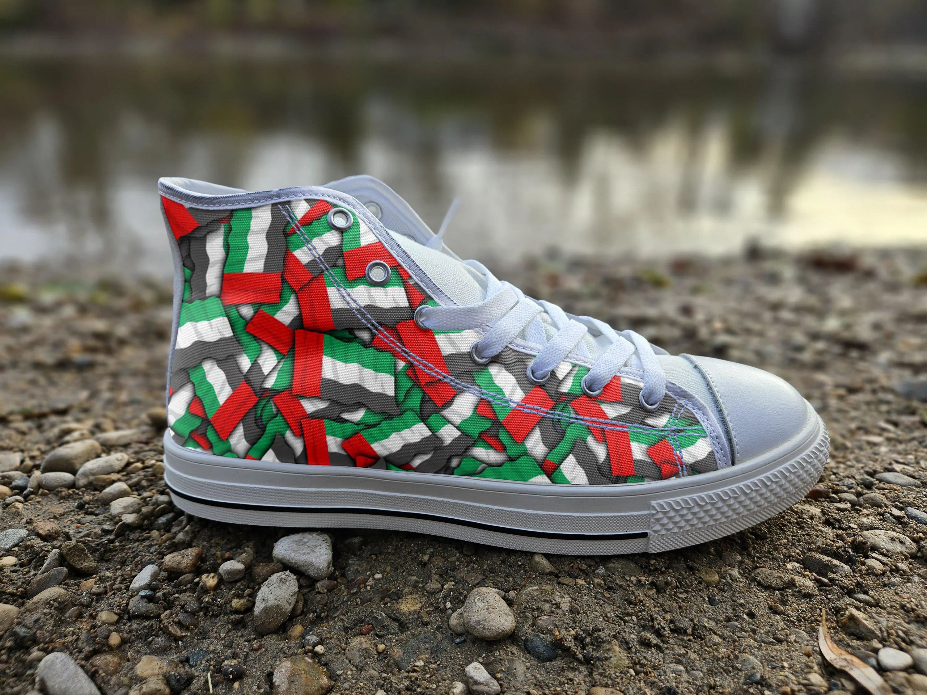 UAE Shoes, UAE High Top Sneaker, UAE Fan Converse style hightop, custom shoe, mom dad child shoes