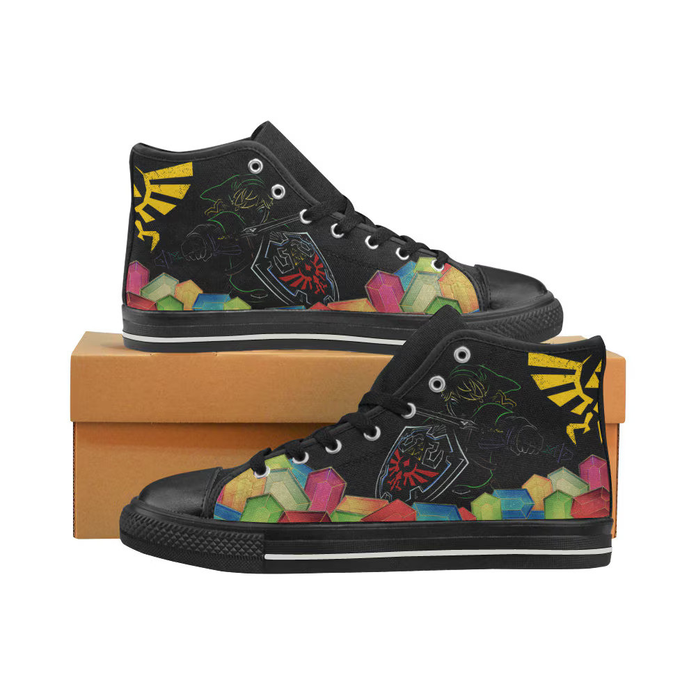 Legend of Zelda Shoes, Legend of Zelda High Top Sneaker, Link Gaming Fan Converse style hightop, custom shoe, mom dad child shoe