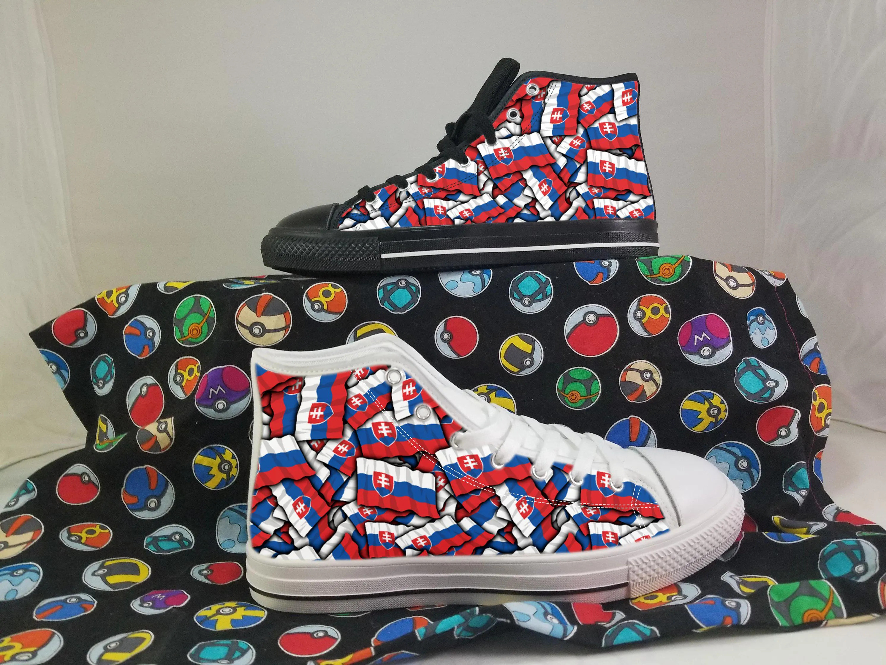 Slovakia Shoes, Slovakia High Top Sneaker, Slovakia Fan Converse style hightop, custom shoe, mom dad child shoes