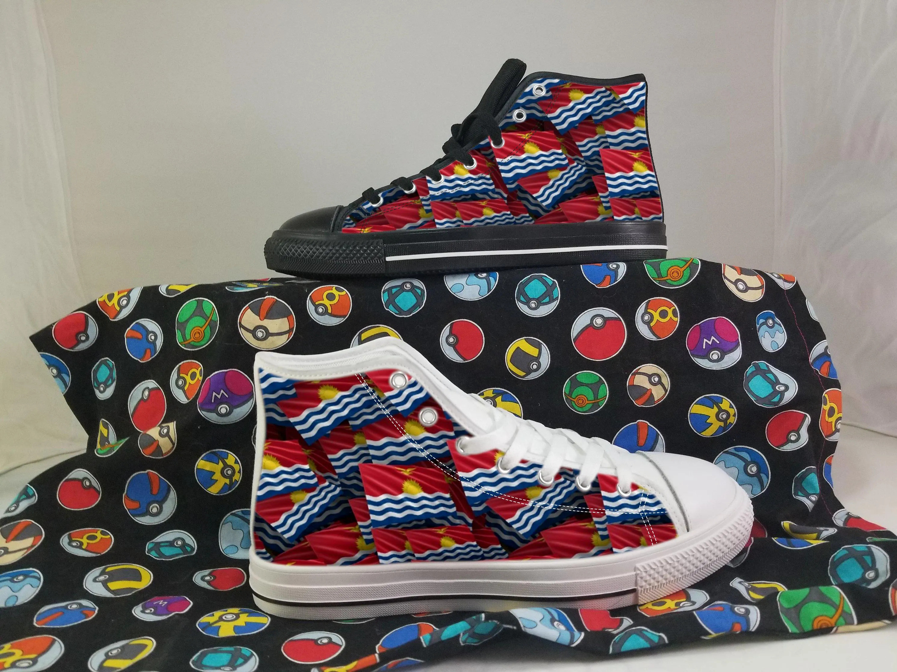 Kiribati Shoes, Kiribati High Top Sneaker, Kiribati Fan Converse style hightop, custom shoe, mom dad child shoe
