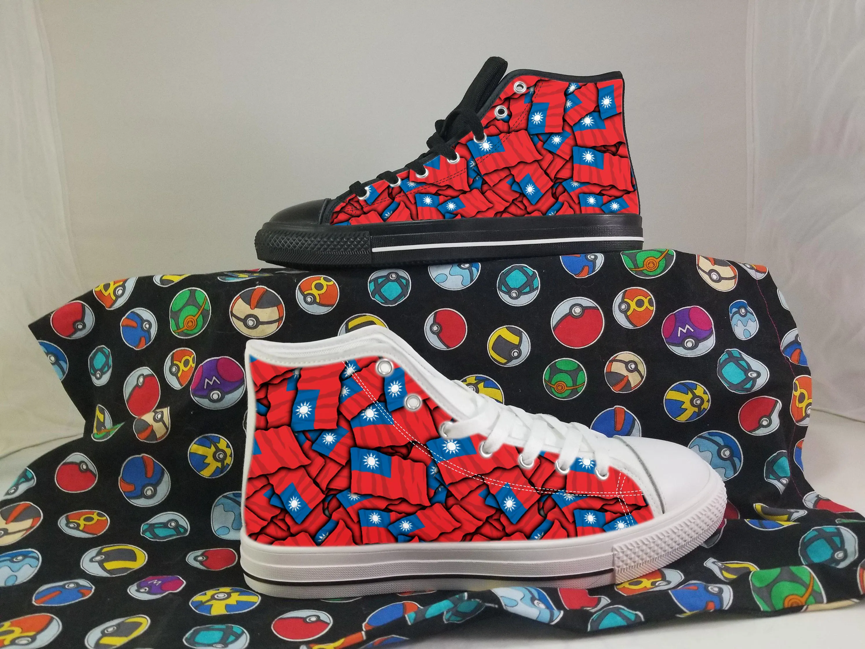 Taiwan Shoes, Taiwan High Top Sneaker, Taiwan Fan Converse style hightop, custom shoe, mom dad child shoes