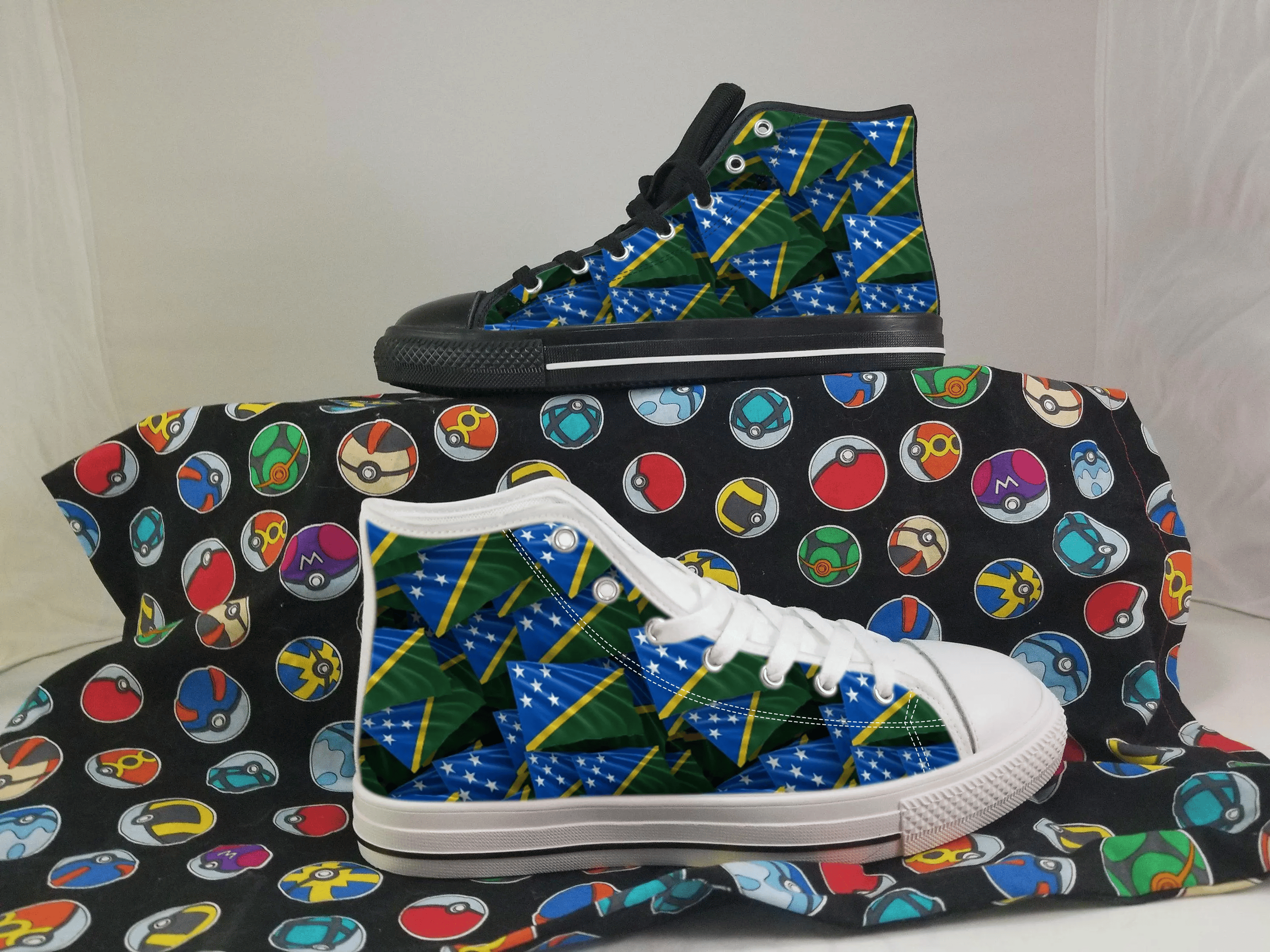 Solomon Islands Shoes, Solomon Islands High Top Sneaker, Solomon Islands Fan Converse style hightop, custom shoe, mom dad child shoes