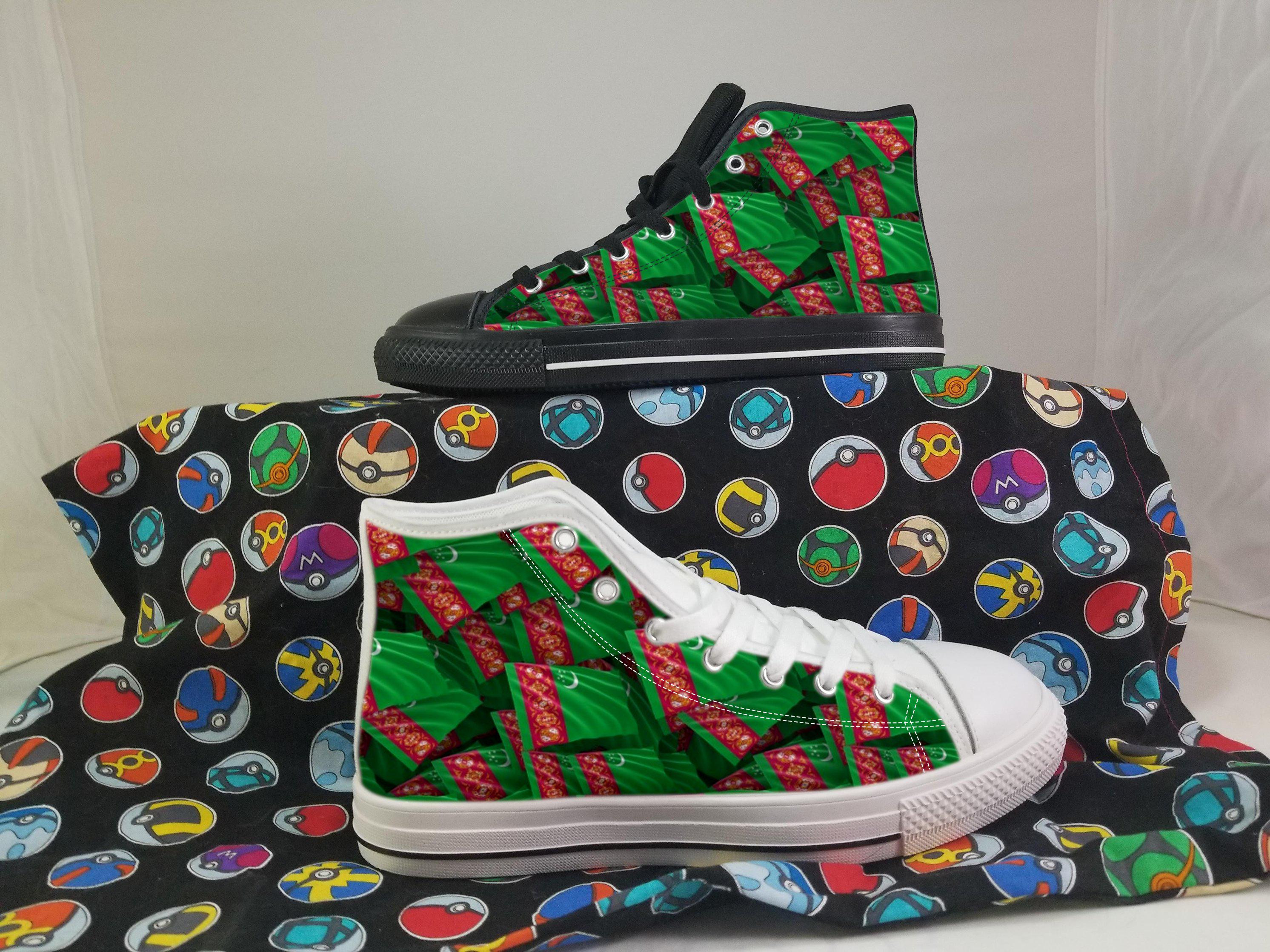 Turkmenistan Shoes, Turkmenistan High Top Sneaker, Turkmenistan Fan Converse style hightop, custom shoe, mom dad child shoes
