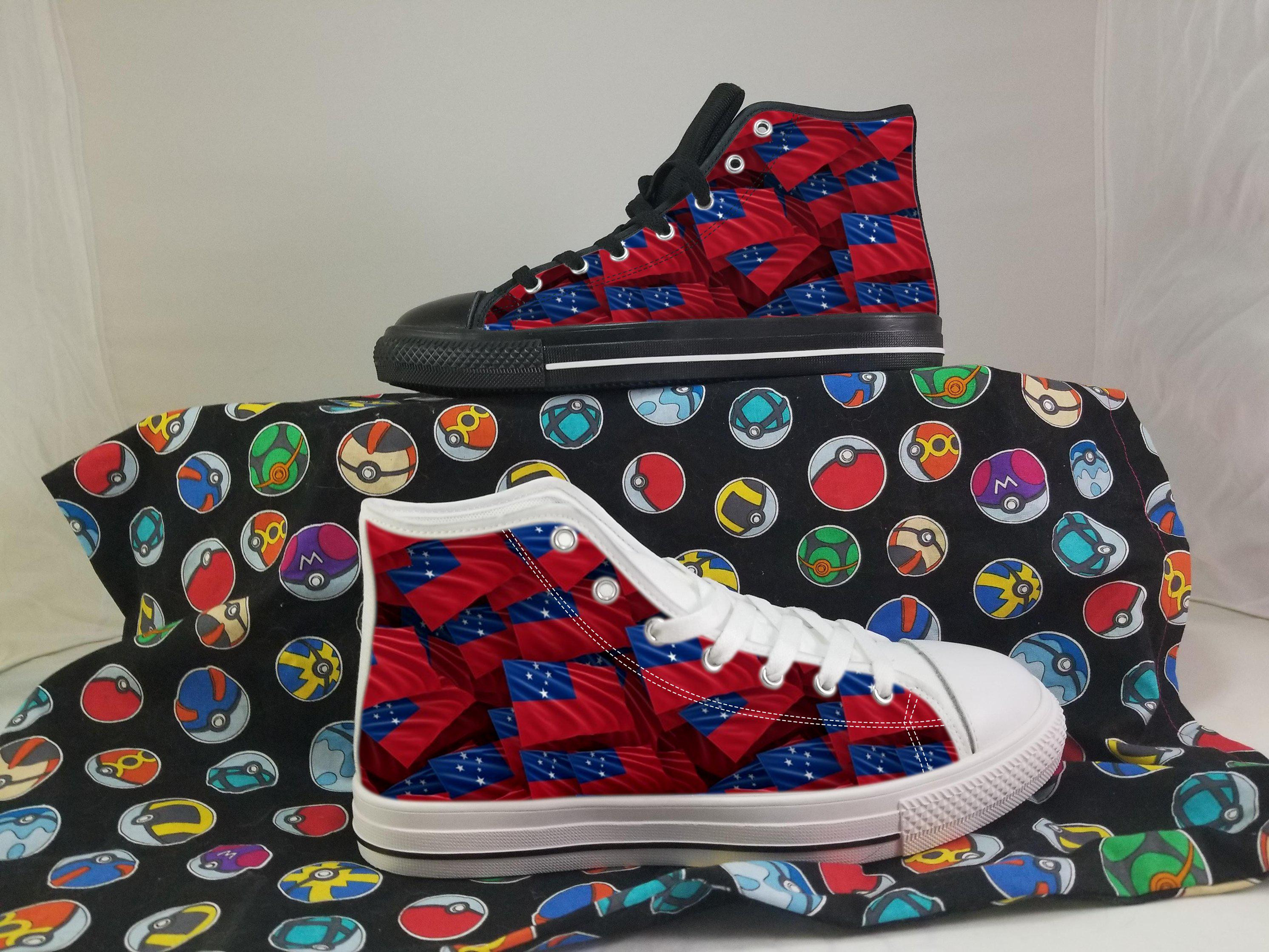 Samoa Flag Converse Style Canvas Sneakers, Samoa Converse Style High Tops, Comfort Walking Shoes, Samoa Pattern Shoes mens womens kids