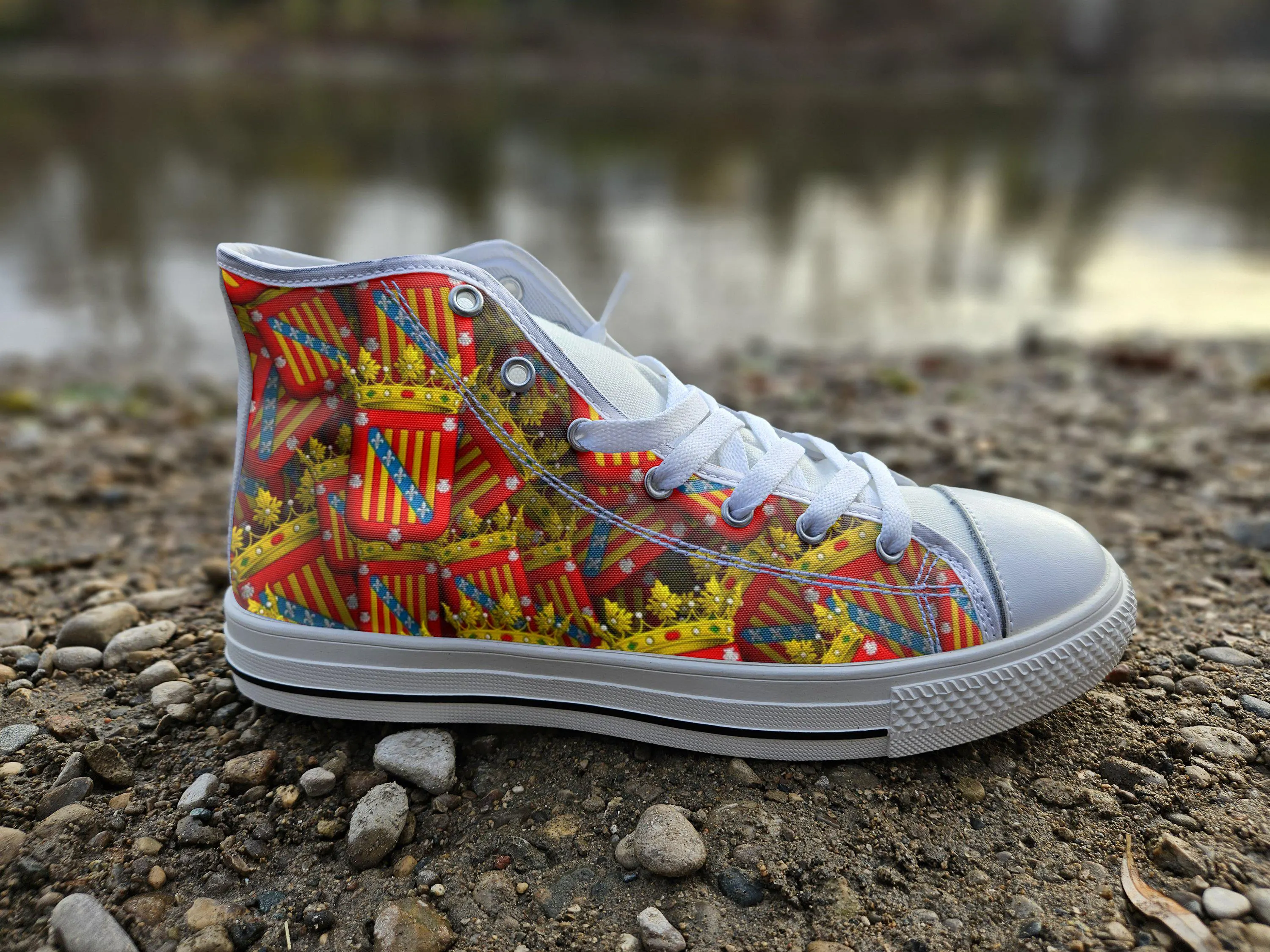 Spain Shoes, Spain High Top Sneaker, Spain Fan Converse style hightop, custom shoe, mom dad child shoe