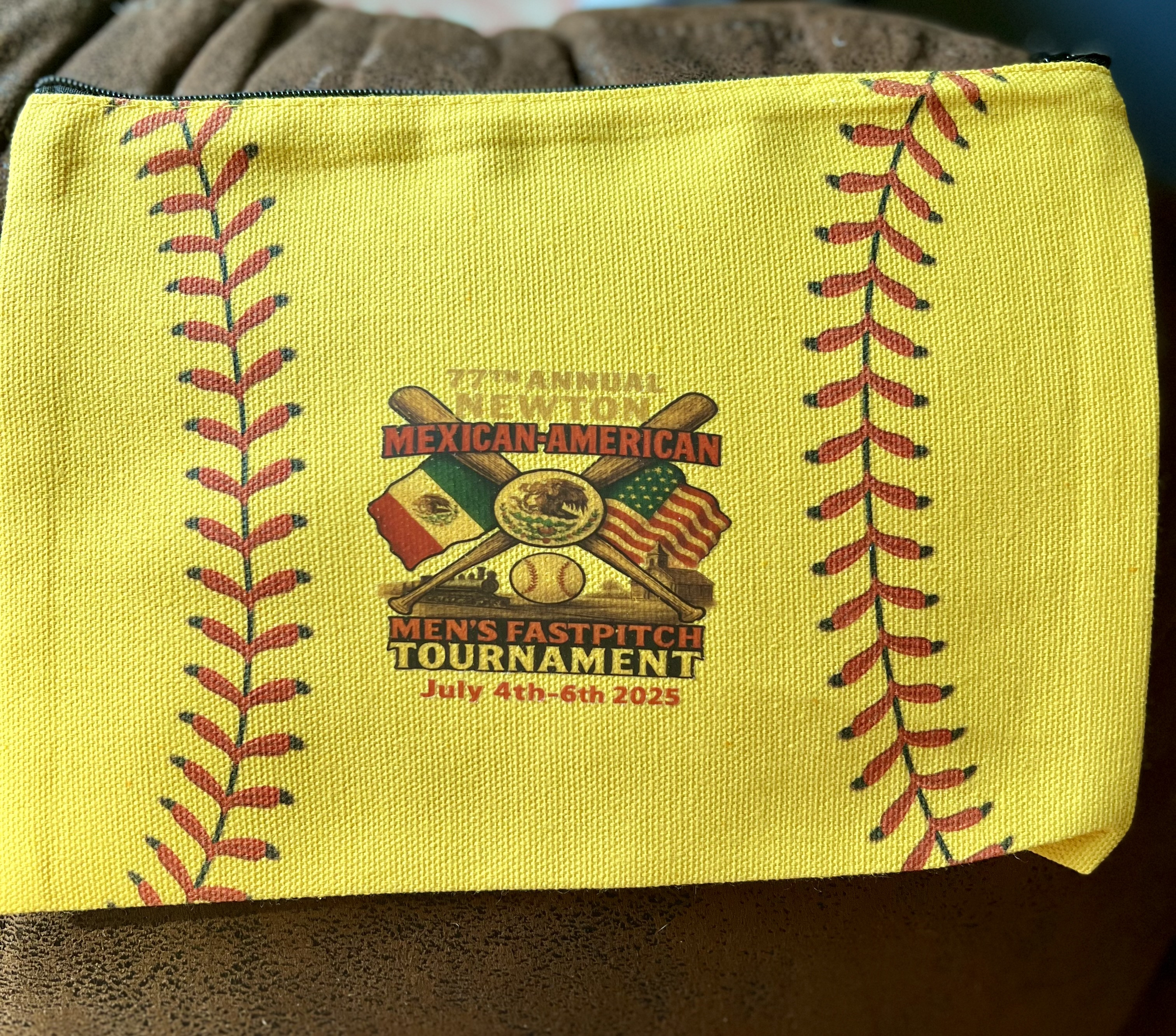 Yellow zip bag