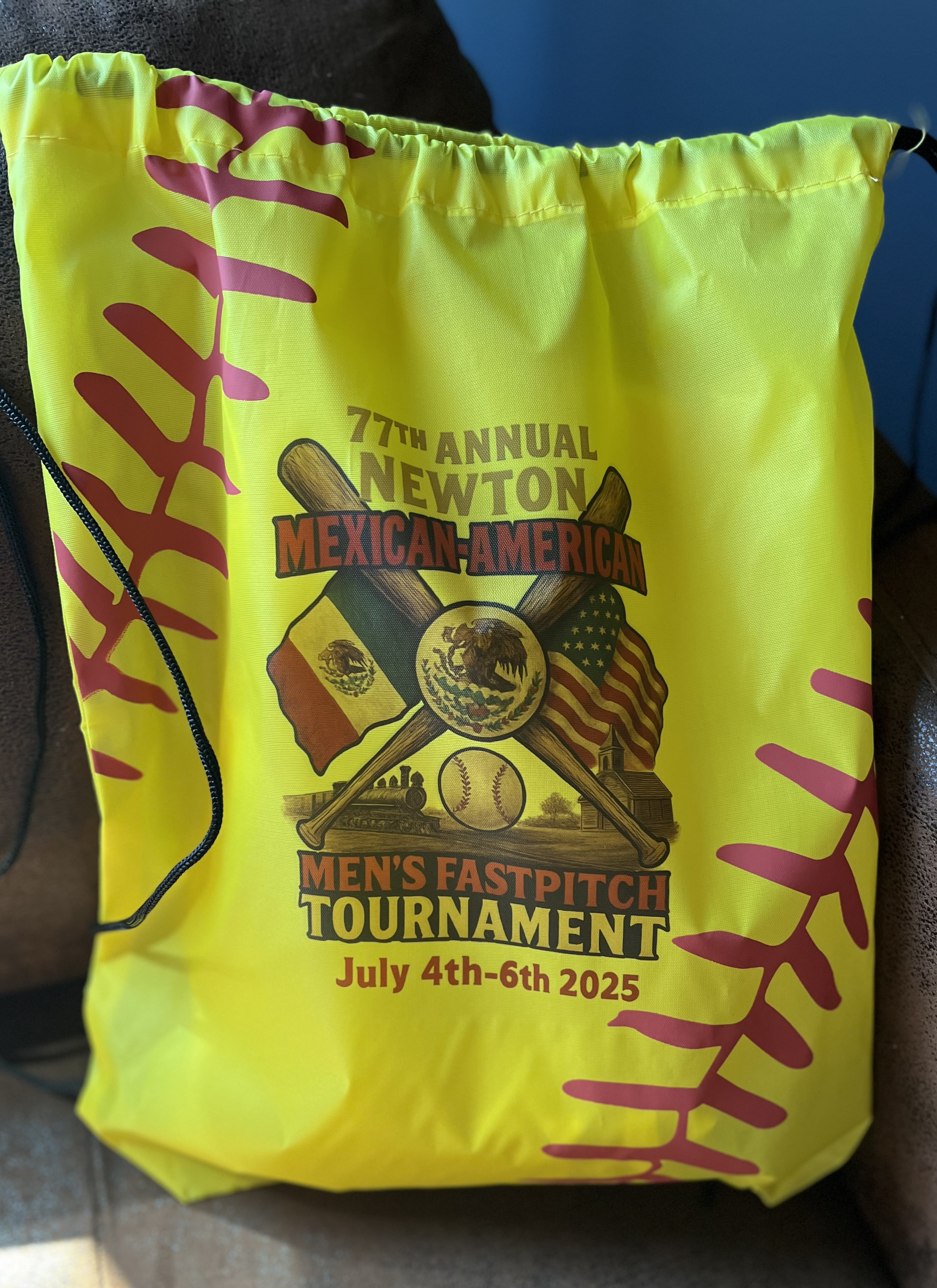 Yellow Softball String bag