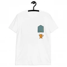 falling cat Dog shirt Pocket design