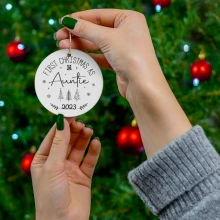 First Christmas auntie ornament, Auntie Gift, Family Gift Christmas ornaments 2023 Christmas ornament Holiday ornament, Holiday gift xMas