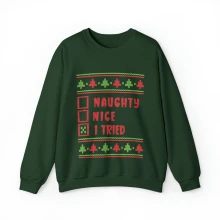 Naughty Nice Christmas Sweatshirt, Santa Merry Christmas Sweater, Funny Christmas Hoodie, xmas Gift, Ugly Sweater Party, Vintage santa Crewneck Sweatshirt