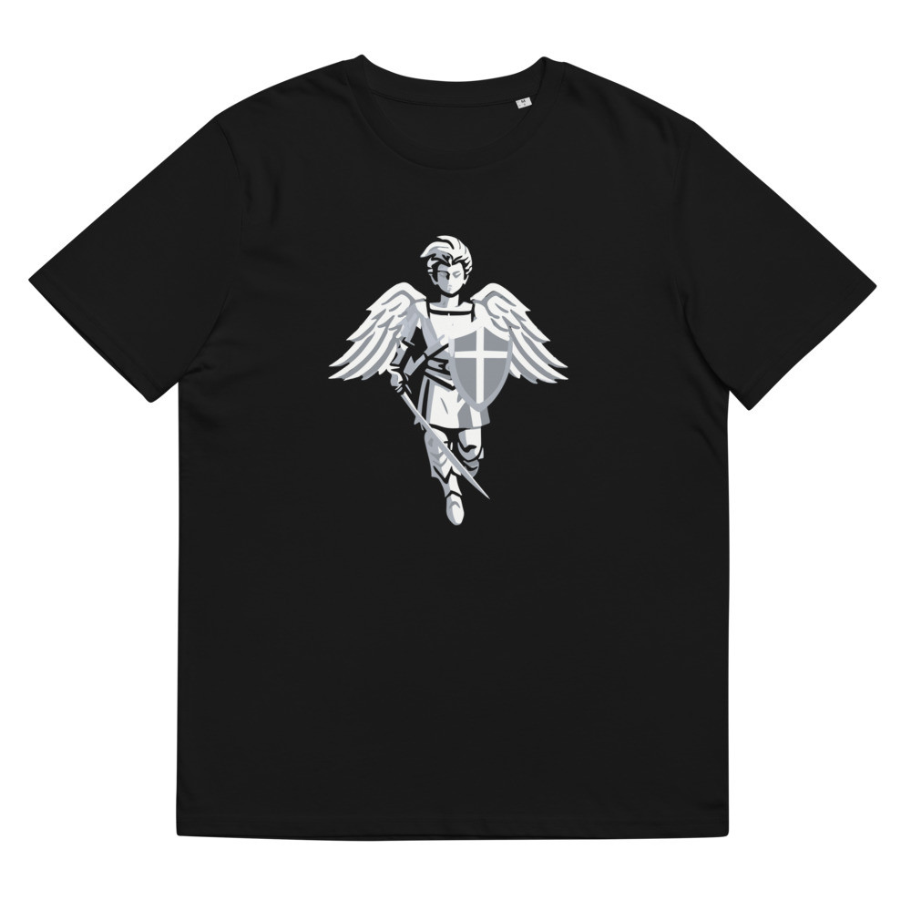 St. Michael White Statue t-shirt, organic cotton