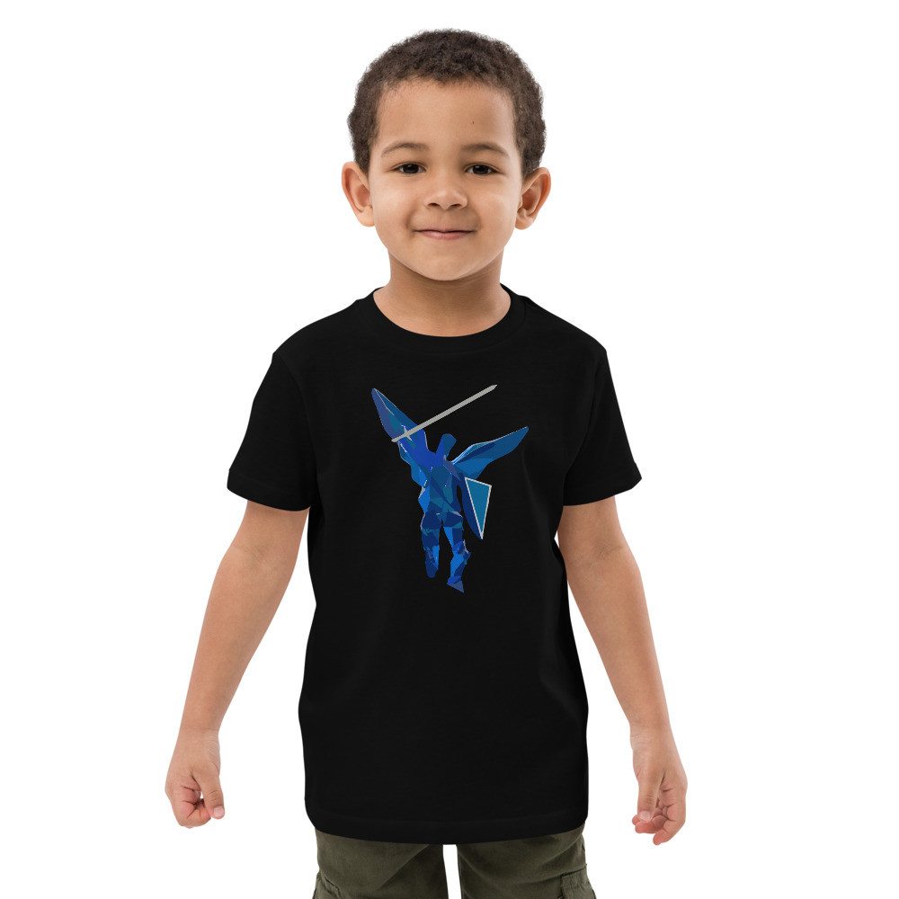 kids St. Michael Blue Abstract T-Shirt, Organic Cotton