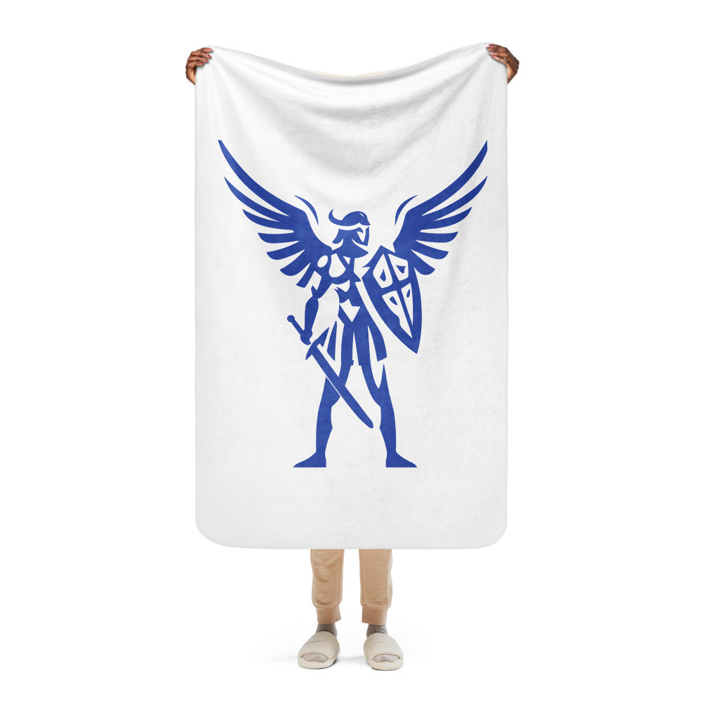 St. Michael Blue Lines Sherpa blanket