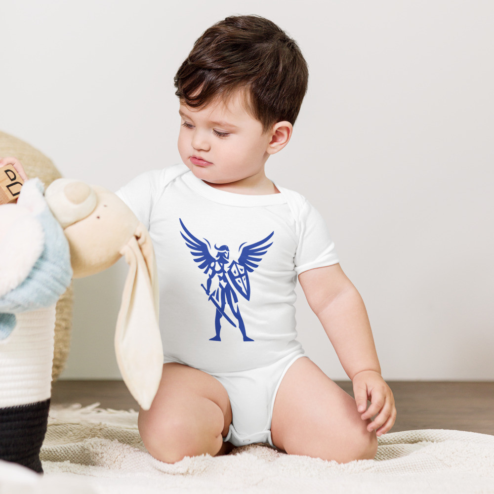St. Michael Blue Side Baby short sleeve one piece