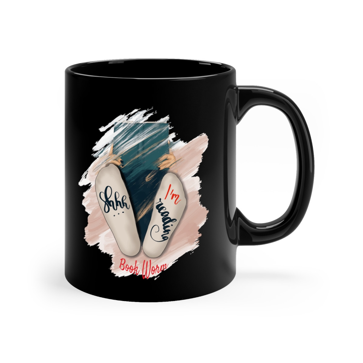 Book Worm Mug - Black 11oz (I'm Reading)