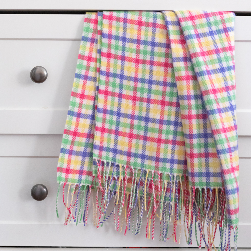 Lambswool Check Multi Baby Blanket