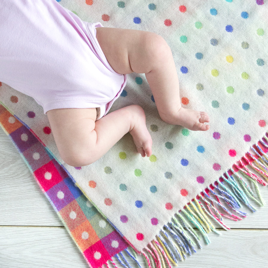 Lambswool Spot-Check Multi Baby Blanket