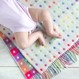 Lambswool Spot-Check Multi Baby Blanket