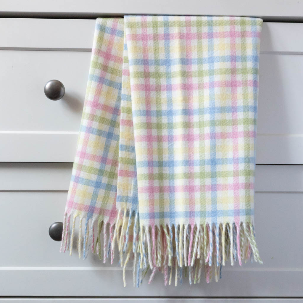 Merino Gingham Multi Baby Blanket