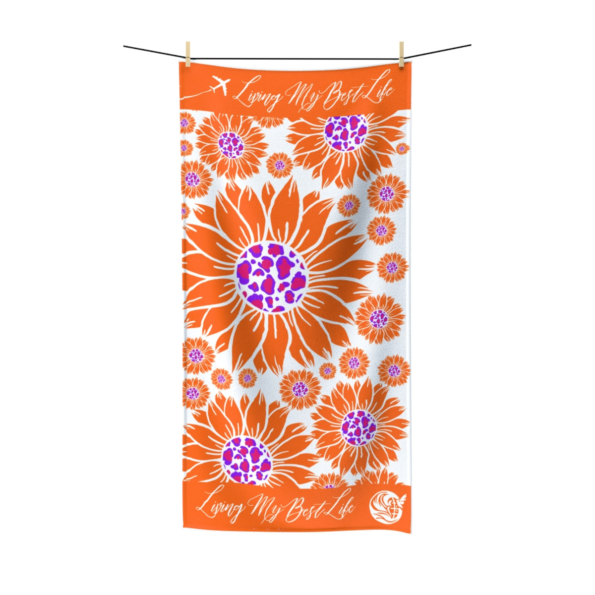 Orange Sunflower Towel Polycotton Towel