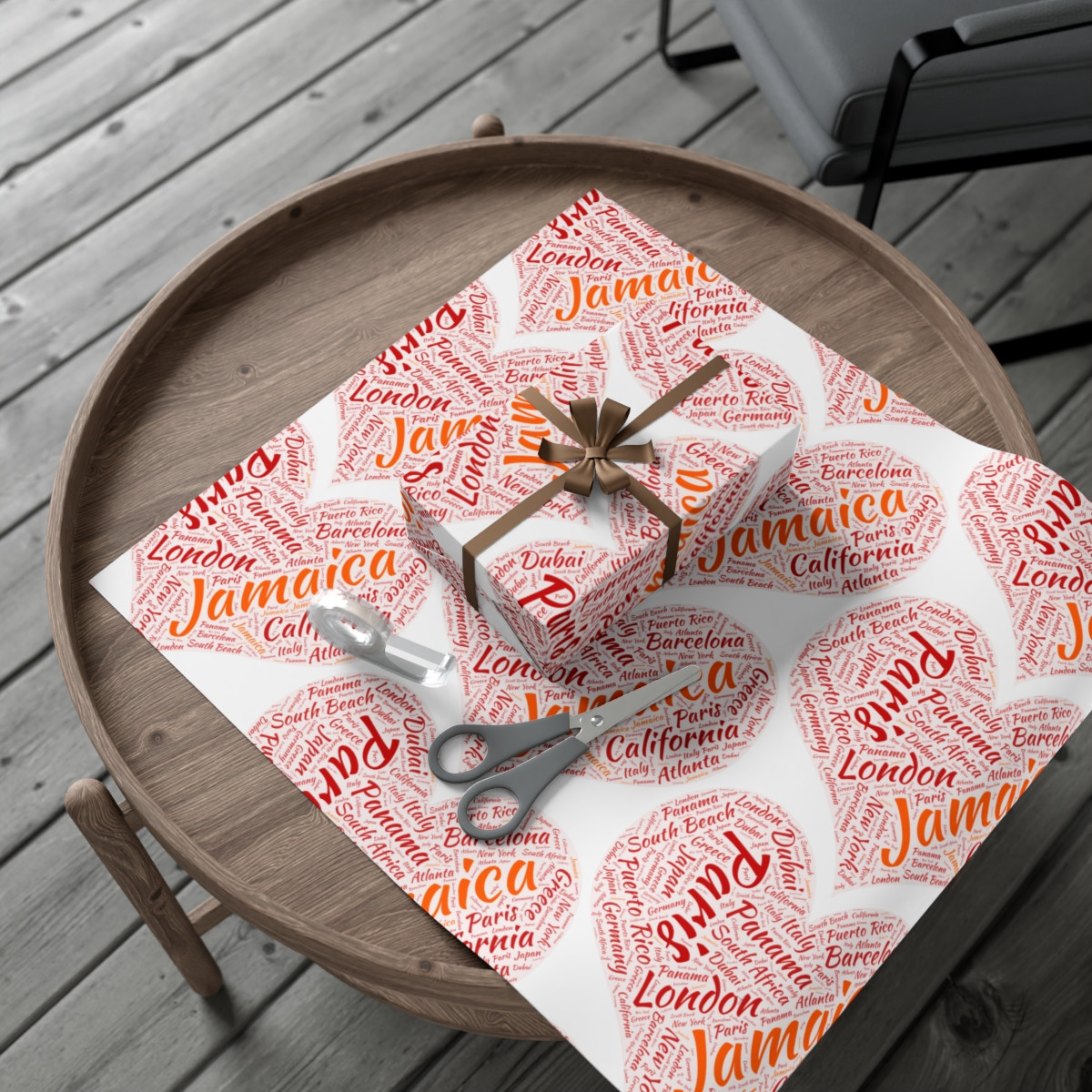 Travel Heart Gift Wrap