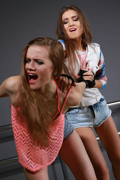 Taped hands fight - Jillian vs Sara - 99 Images