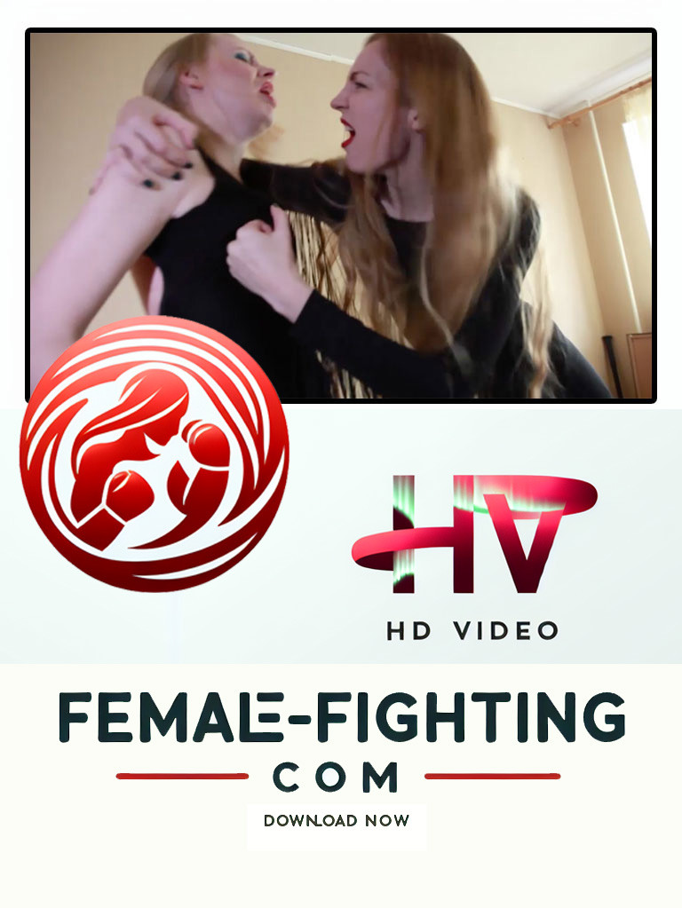 Fight in mini dresses - Emily vs Nastja - HD movie - 11:44