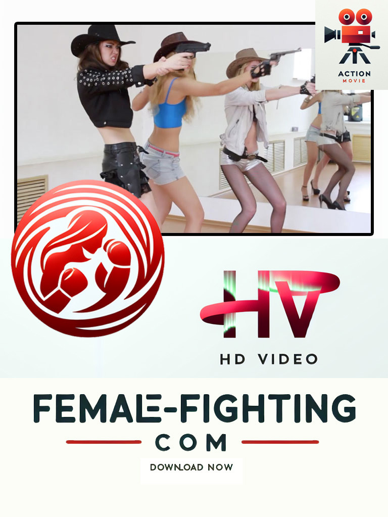 Cowgirls gunfight - Jillian, Vera, Renee - HD Video - 2:22