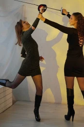 Fencing duel in dresses - Alisha vs Tess - 153 Images
