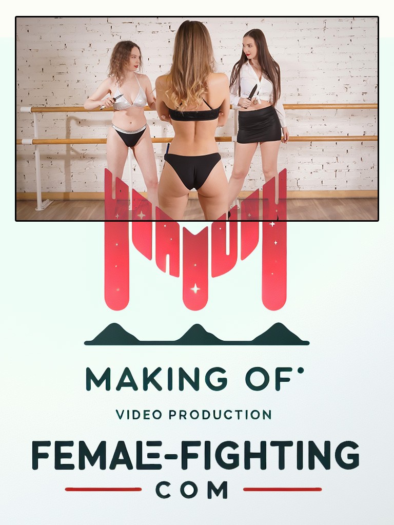 Making of - 2on1 bikini knife fight - Alisha, Jillian, Tess - 12:28