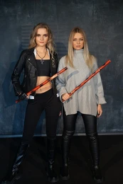 Stickfight in studio - Jillian vs Zoe - 99 Images