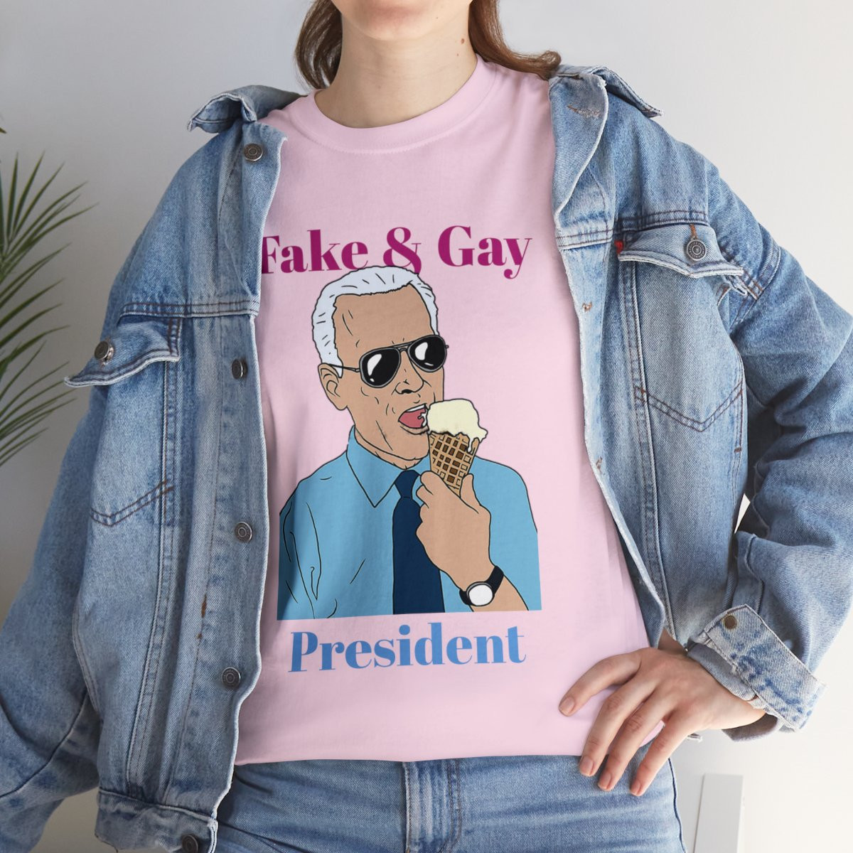 Biden Fake & Gay Unisex Heavy Cotton Tee
