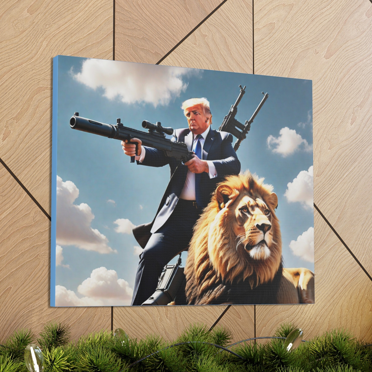 President Trump And MAGA Lion Canvas Gallery Wraps