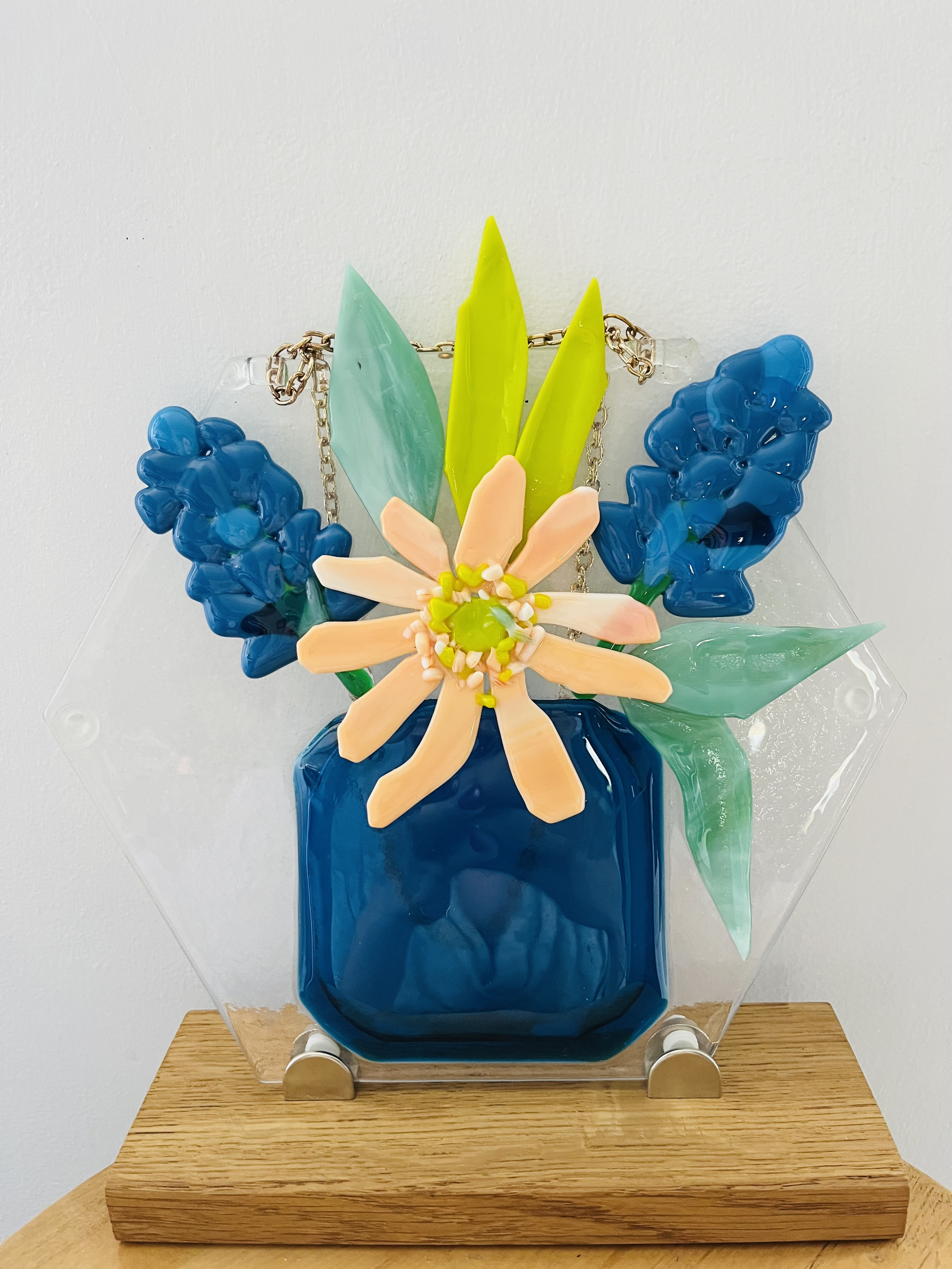 Flowers in the hexagon, Glass Painting