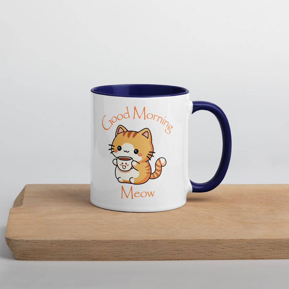 Good Morning Meow Mug with Color Inside