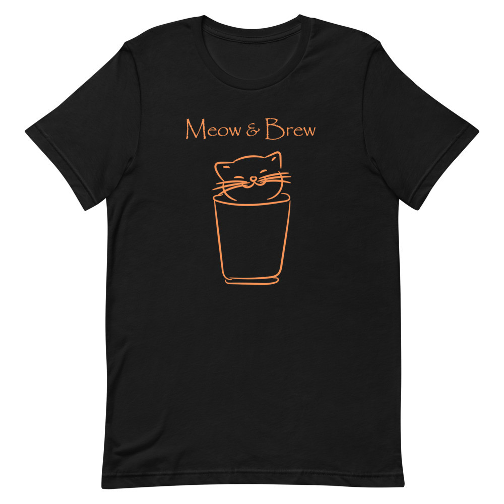 Meow & Brew Cat Unisex t-shirt