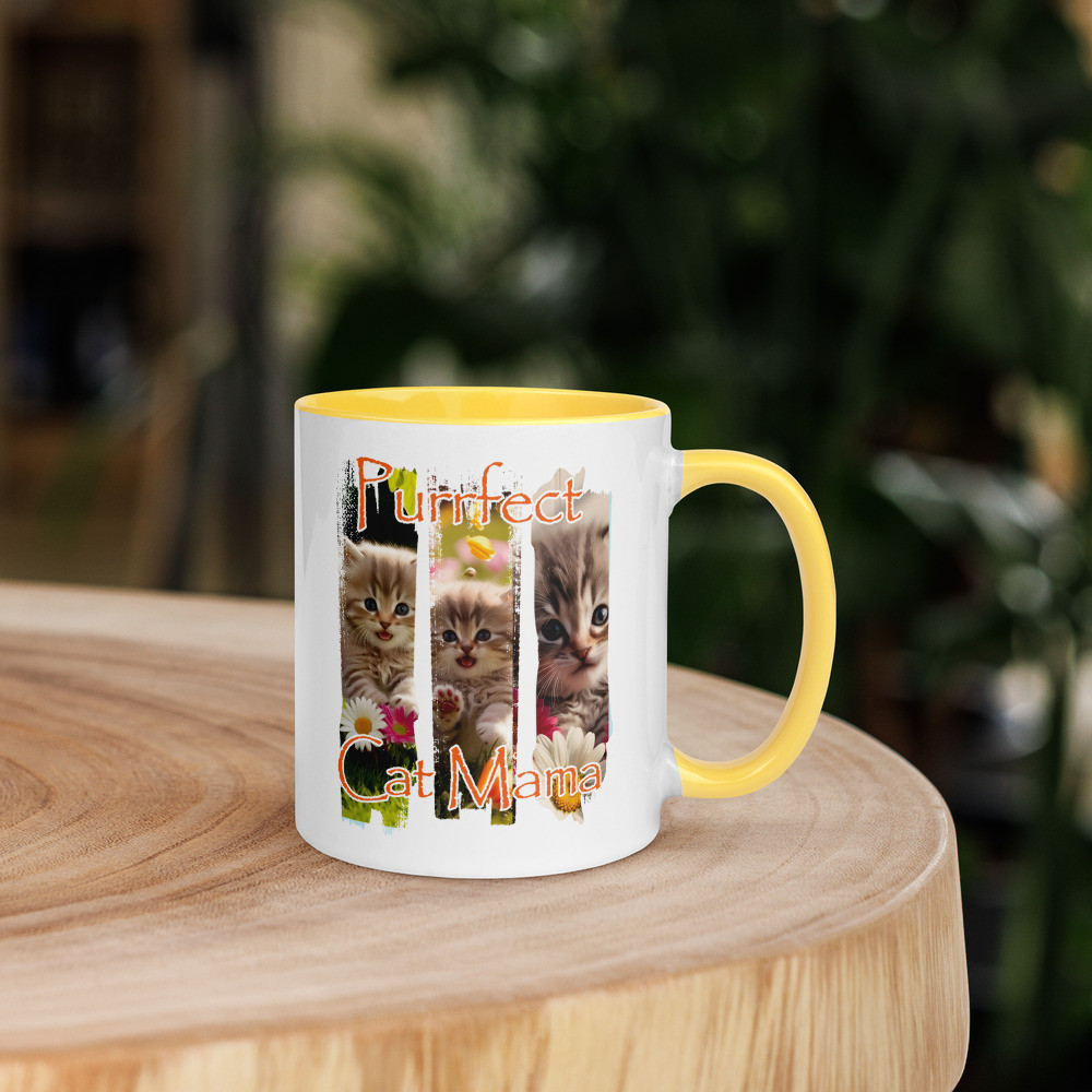 Purrfect Cat Mama Mug with Color Inside
