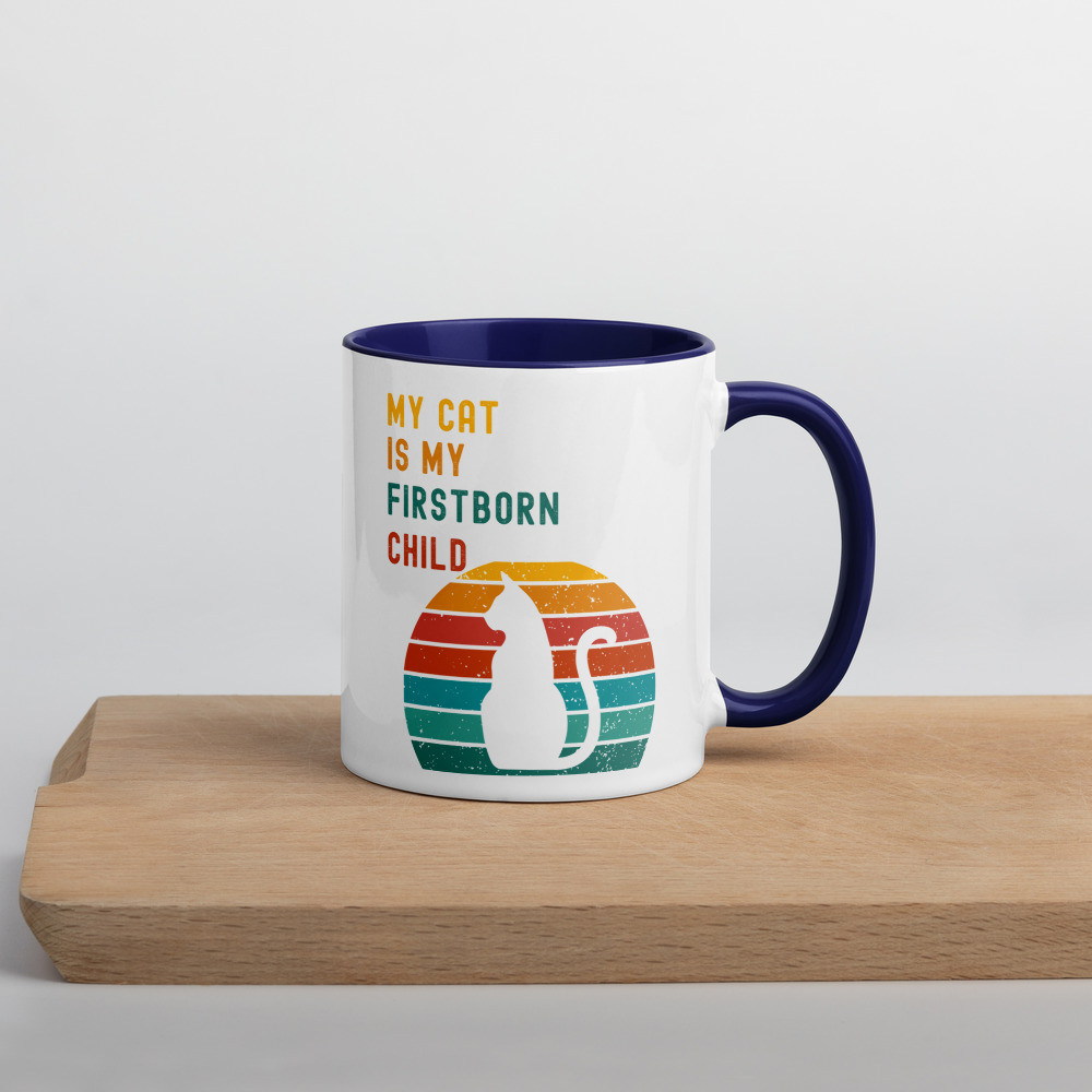 My Cat Is My Firstborn Child Mug with Color Inside
