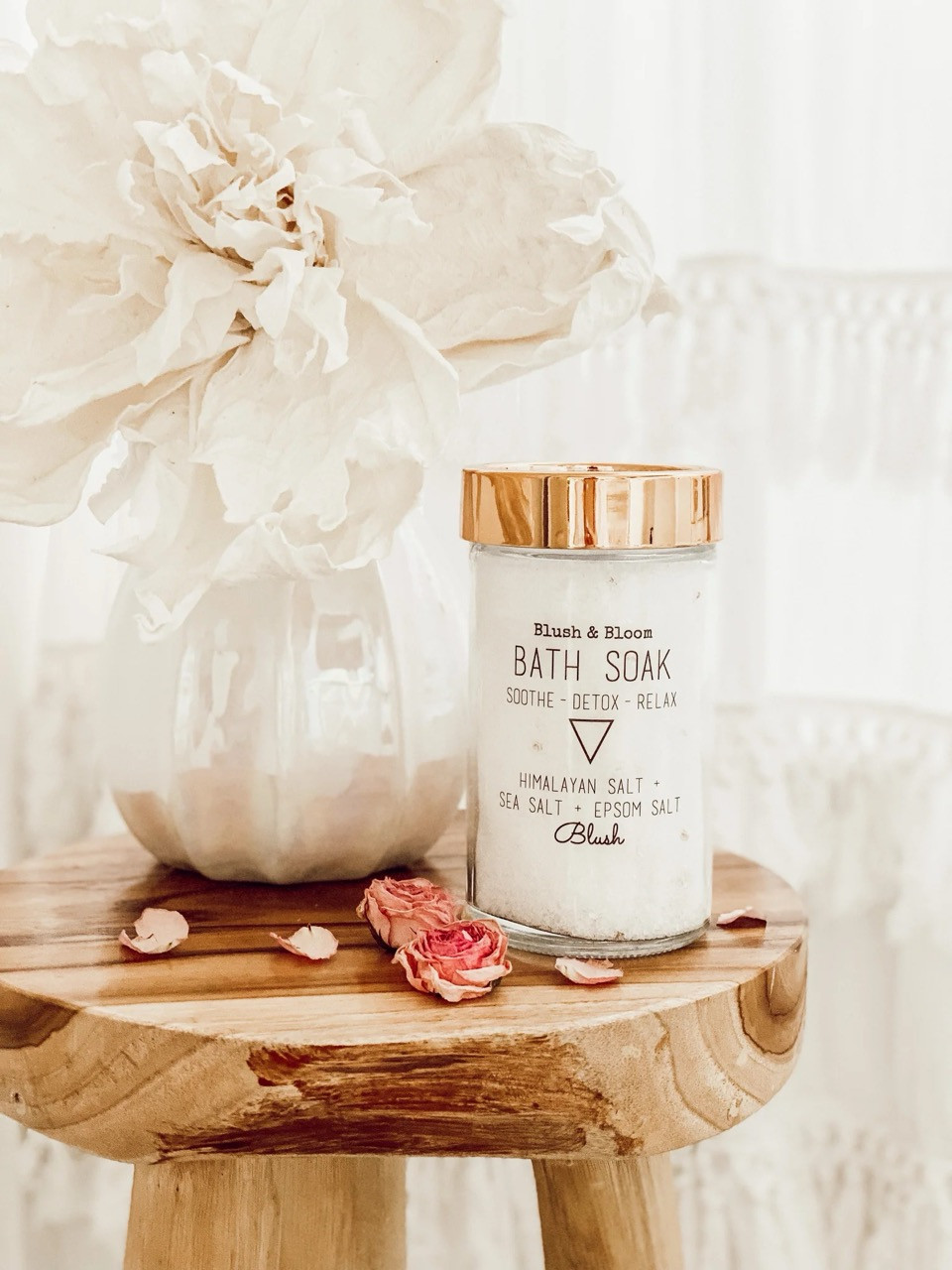 Blush and Bloom Bath Soak Jar Blush