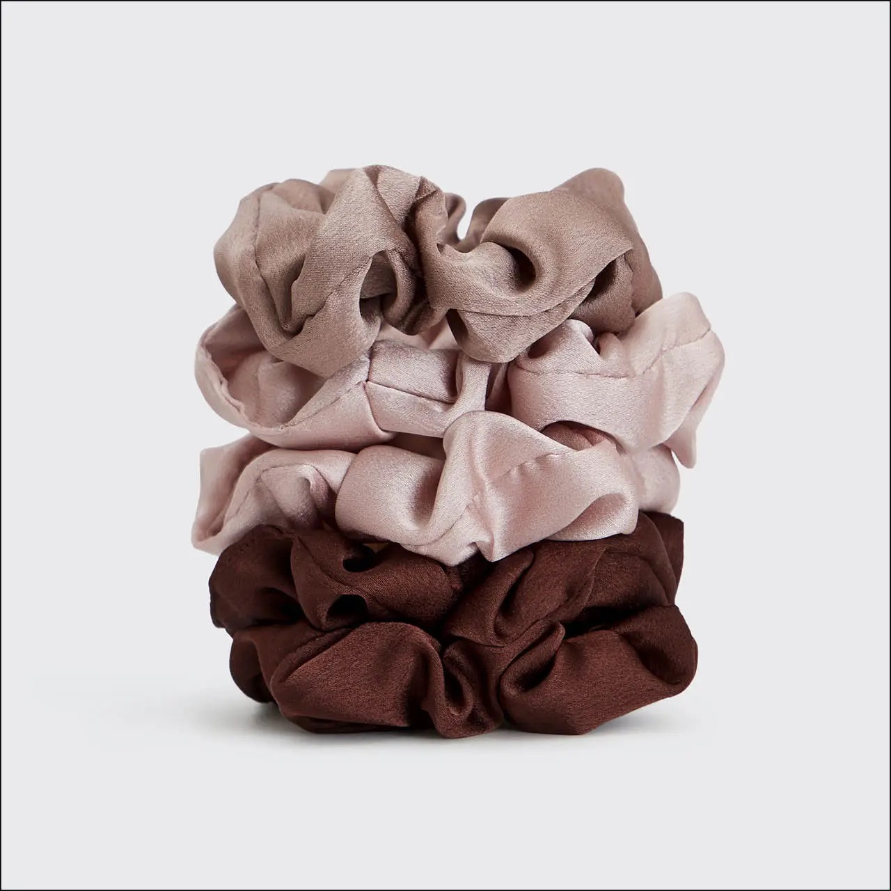 Kitsch Satin Sleep Scrunchies 5pc- Cameo